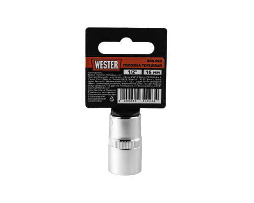 Головка торцевая WESTER размер 16мм, S 1/2'' (930-023)