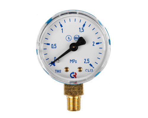 Манометр 2,5 МПа, 1/8 NPT, кислород