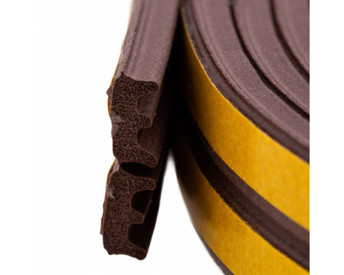 Уплотнитель резиновый, 6 м, профиль "E", коричневый Сибртех