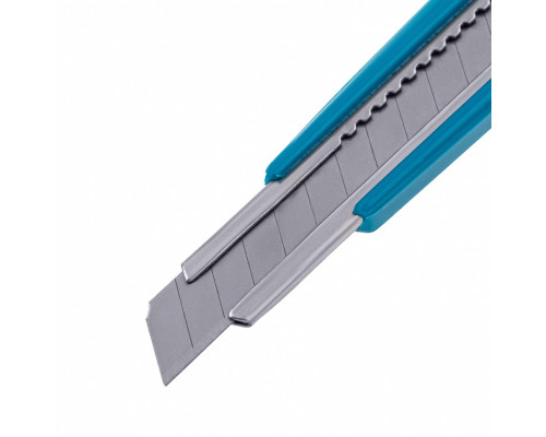 Нож, 145 мм, корпус ABS пластик, выдвижное сегментное лезвие 9 мм (SK-5), металлическая направляющая Gross
