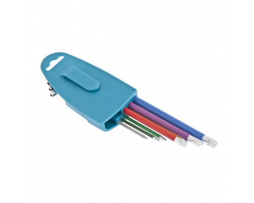 Набор ключей имбусовых Torx -TT, 9 шт: T10-T50, магнит, S2, экстра-длинные, хром/краска 9 шт Gross