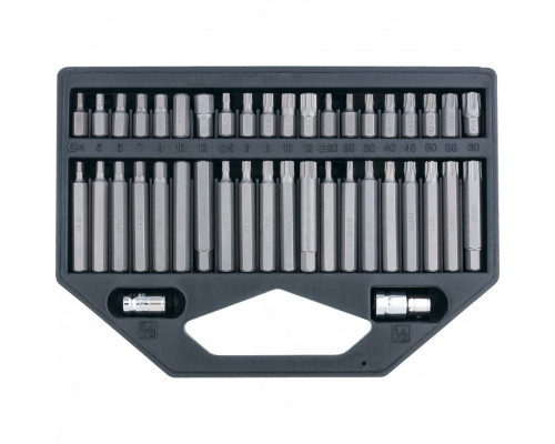 Набор бит HEX, Torx , SPLine, хвостовик-шестигранник 1/2, CrV, 42 шт. Stels