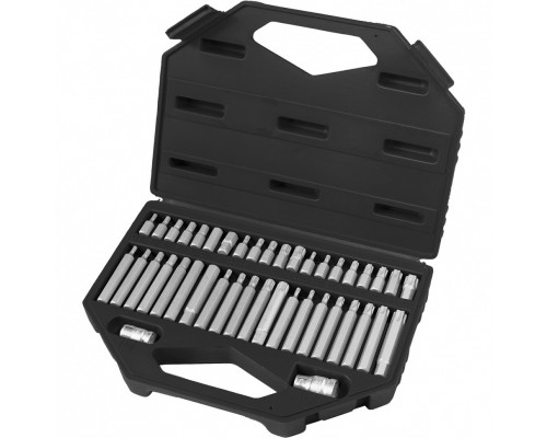 Набор бит HEX, Torx , SPLine, хвостовик-шестигранник 1/2, CrV, 42 шт. Stels