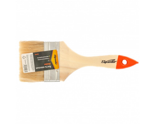 Кисть плоская Slimline 3" (75 мм), натуральная щетина, деревянная ручка Sparta