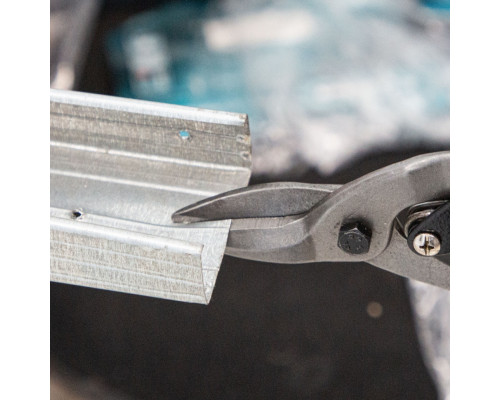 Ножницы по металлу, 250 мм, пряморежущие, для тонкого металла, обрезиненные рукоятки Matrix