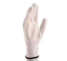 Перчатки трикотажные с белым полиуретановым покрытием, размер L, 15 класс вязки Сибртех