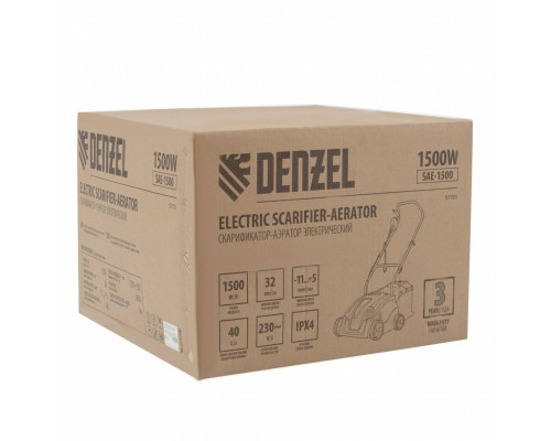 Скарификатор-аэратор  электрический SAE-1500, 1500 Вт, -11/+5 см, 32 cм Denzel