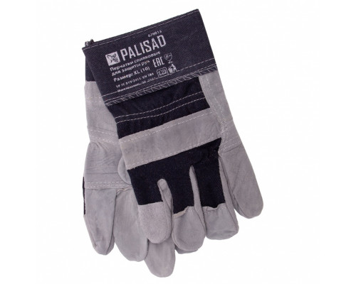 Перчатки спилковые комбинированные, размер XL, Palisad
