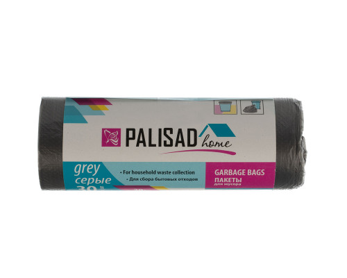 Пакеты для мусора 20 л x 30 шт. серые, Home Palisad Пакеты для мусора 20 л x 30 шт. серые, Home Palisad