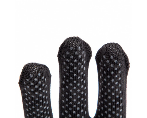 Перчатки Нейлон, ПВХ точка, 13 класс, черные, XL Россия