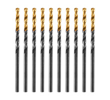 Сверло по металлу, 2,5 мм, HSS-Tin, Golden Tip, 10 шт. Denzel