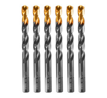 Сверло по металлу, 12 мм, HSS-Tin, Golden Tip, 6 шт. Denzel