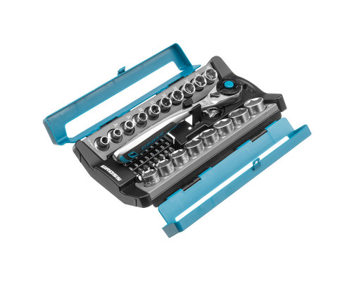 Набор торцевых головок, трещотка 120 зубьев, 36 предметов, 1/2", 3/8”, CrV Gross