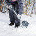 Лопата для уборки снега пластиковая, 270 х 310 х 890 мм, стальной черенок, алюминиевая планка, Palisad