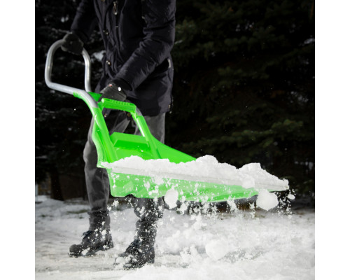 Движок для уборки снега пластиковый, 670 х 530 х 1410 мм, алюминиевая рукоятка, Россия, Сибртех