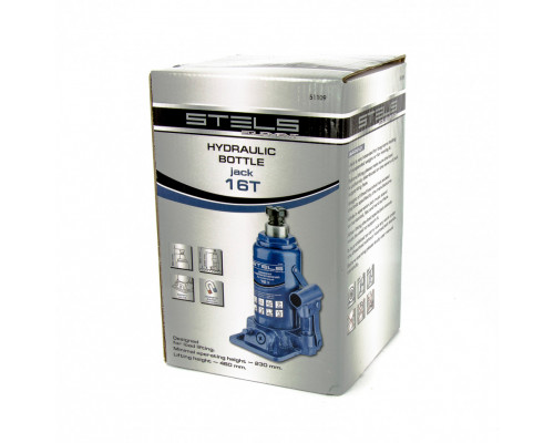 Домкрат гидравлический бутылочный, 16 т, H подъема 230-460 мм Stels