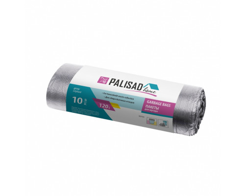 Пакеты для мусора 120 л x 10 шт. серые, Home Palisad Пакеты для мусора 120 л x 10 шт. серые, Home Palisad