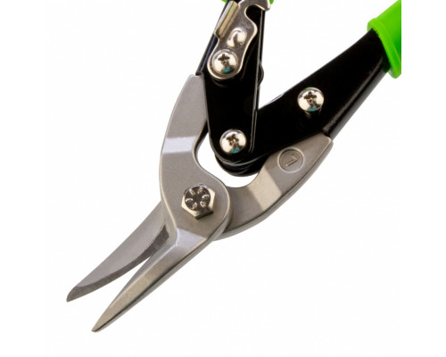 Ножницы по металлу, 250 мм, левый рез, сталь С55, двухкомпонентные рукоятки СИБРТЕХ